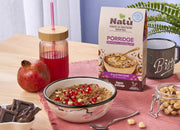 Baked Porridge "Smart" con Natù Nocciole e Cioccolato, e Melograno Rigoni di asiago