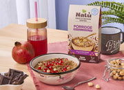 Baked Porridge "Smart" con Natù Nocciole e Cioccolato, e Melograno Rigoni di asiago