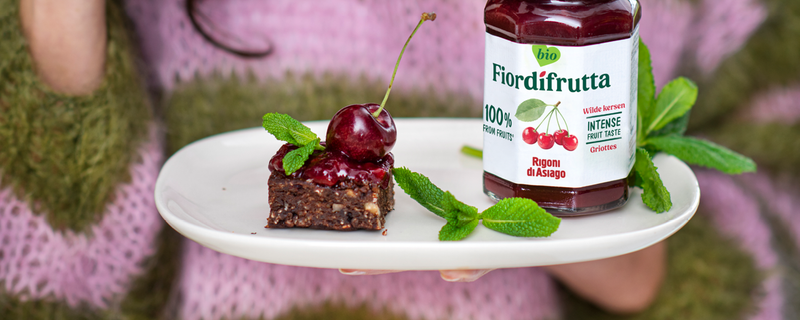 Brownie met Fiordifrutta Wilde Kersen Rigoni di asiago