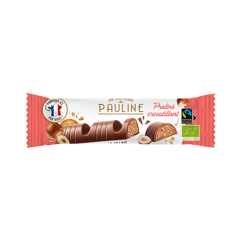 Barretta di cioccolato al latte ripiena al pralinato di nocciole e biscotto - Rigoni di asiago