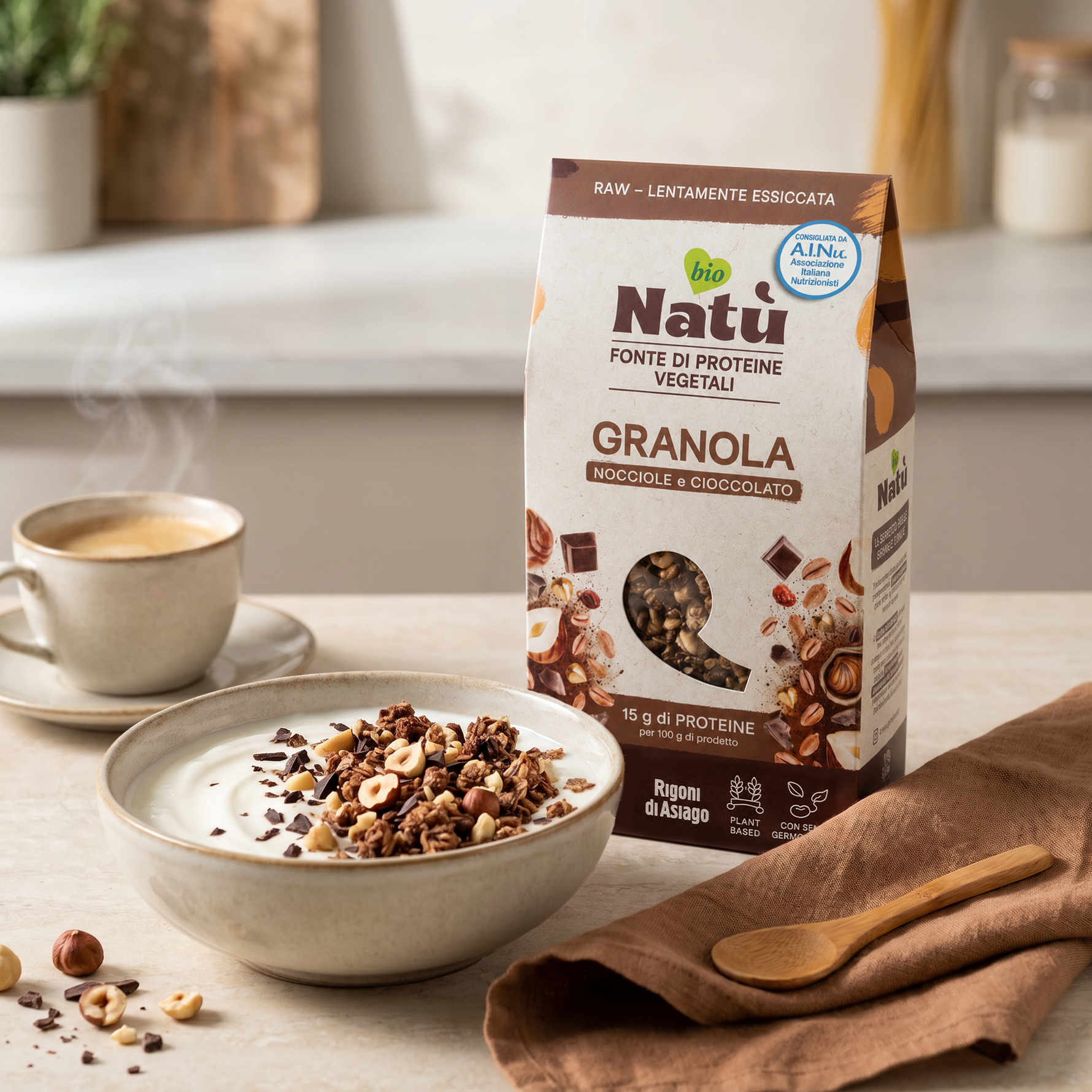 Granola Natù Nocciole e Cioccolato 250g - Rigoni di asiago