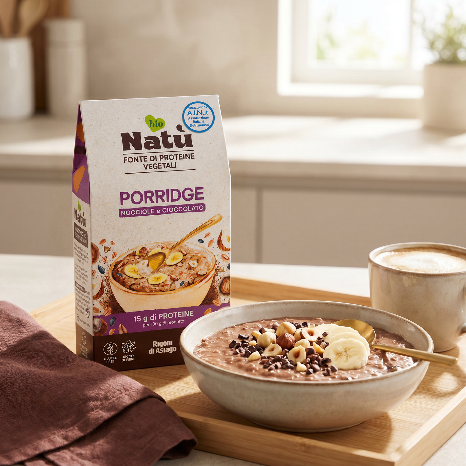 Porridge Natù Nocciole e Cioccolato 250g - Rigoni di asiago